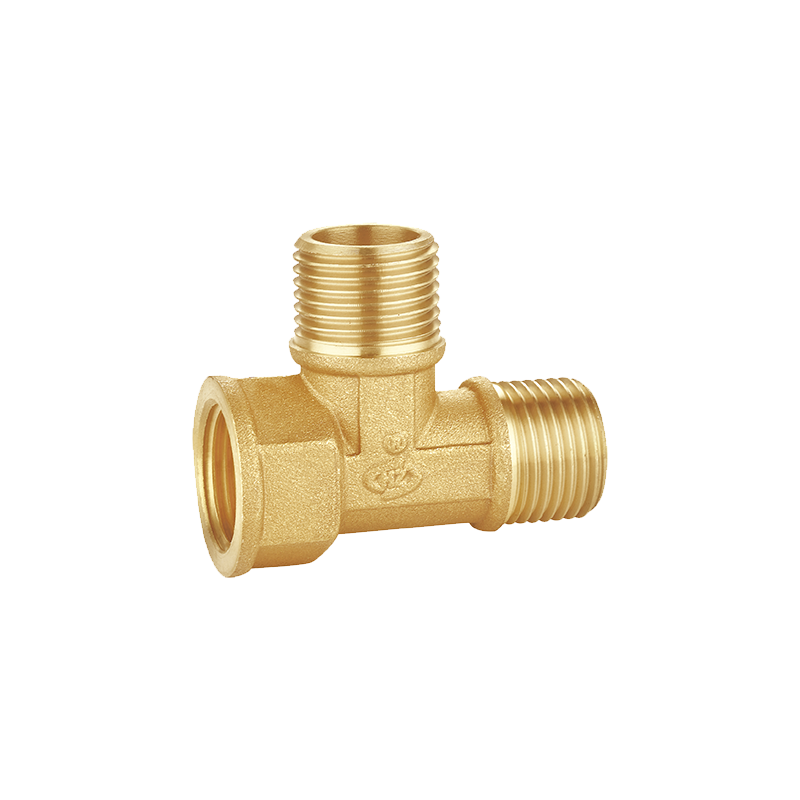 Brass Tee Pipe Fitting With Double Male and Female