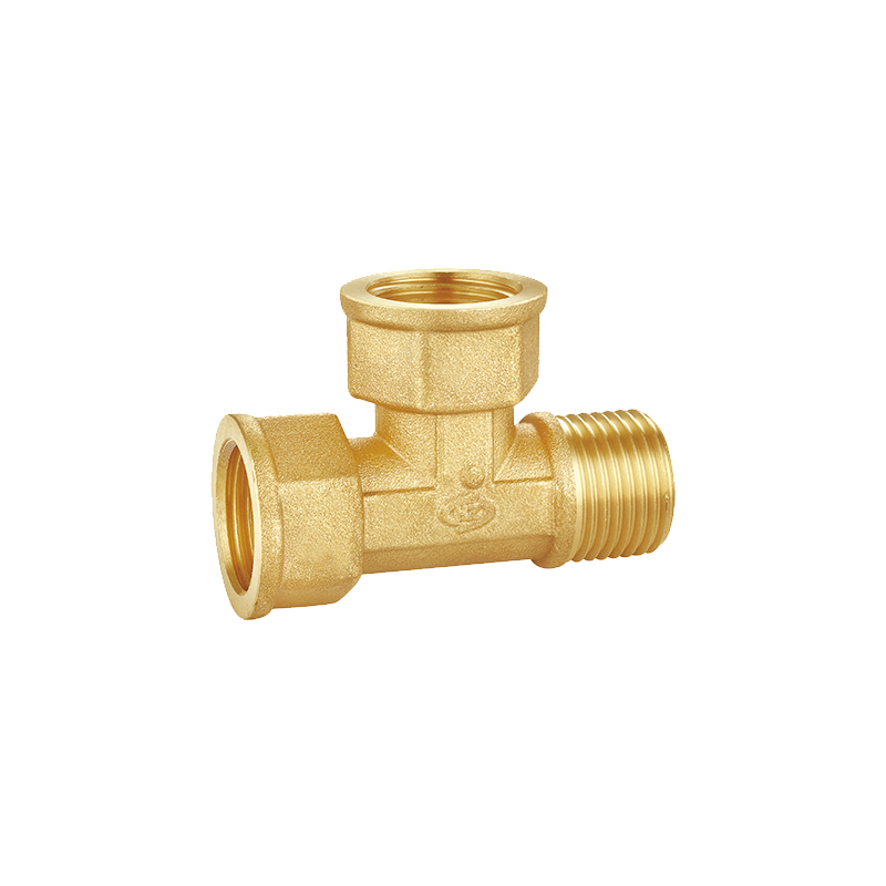 Brass Tee Pipe Fitting With Double Female and Male