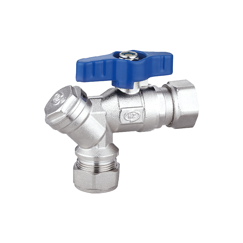 Butterfly Handle Compression Angle Filter Uinon Ball Valve with Female Thread for Wall-Mounted Boiler