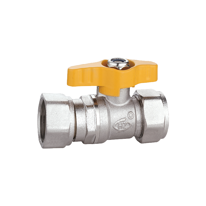 Butterfly Handle Compression Female Thread  Union Gas Valve for Wall-Mounted Boiler