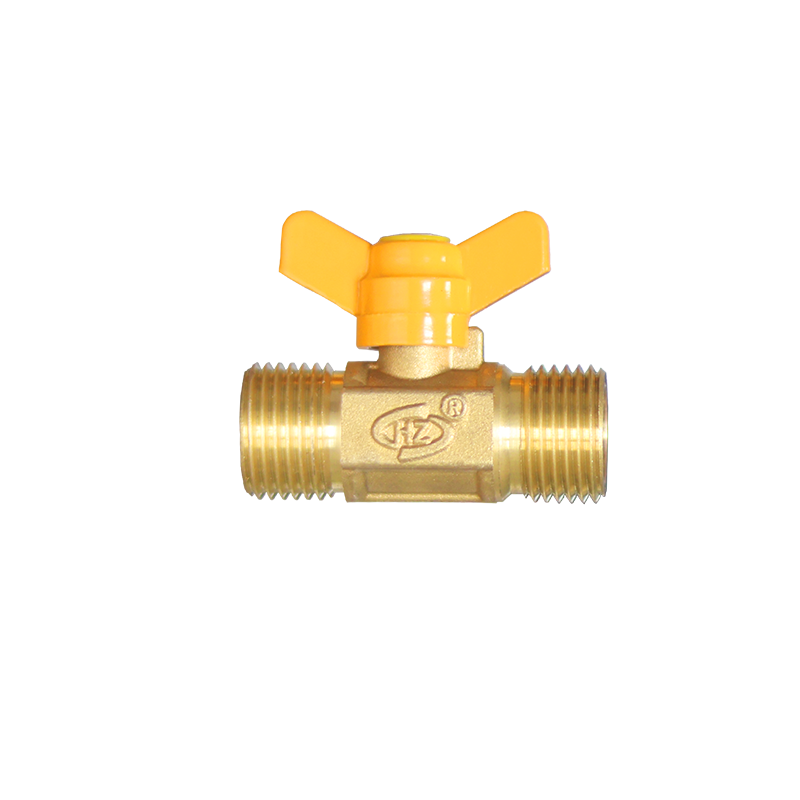 Butterfly Handle Double Male Thread Gas Ball Valve